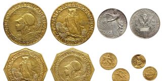 Panama-Pacific Coin Set, 1870-CC Double Eagle Featured in Bonhams’ September Auction 1915 Panama-Pacific Five-Coin Set