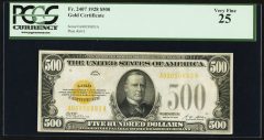1928 $500 Gold Certificate