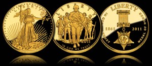 2011 Proof Gold Coins - $50 American Gold Eagle, $5 U.S. Army and $5 Medal of Honor