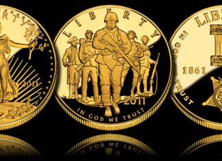 US Mint Sales: American Gold Eagles and Gold Commemorative Coins Shine 2011 Proof Gold Coins - $50 American Gold Eagle, $5 U.S. Army and $5 Medal of Honor