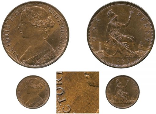 1867 Victoria Bronze Penny