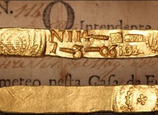 Sedwick Coin Auction #10 Features Brazil, Serro Frio Gold Ingot #114 Brazil, Serro Frio gold ingot #114