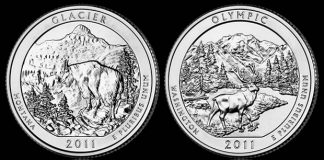 Glacier and Olympic National Park 5 Oz Silver Uncirculated Coins Scheduled Glacier and Olympic National Park Coins