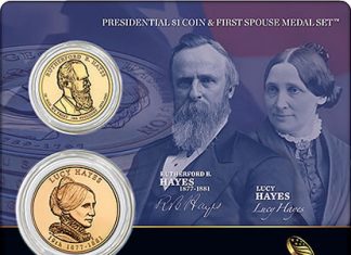 Hayes Presidential $1 Coin & First Spouse Medal Set Available Hayes Presidential $1 Coin & First Spouse Medal Set