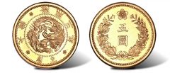 Yung Hi gold 5 Won Year 3 (1909)