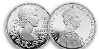2012 UK Queen’s Diamond Jubilee £5 Coin Features New Portraits 2012 UK Queen's Diamond Jubilee £5 Coin