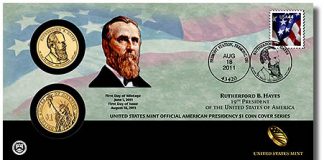 Rutherford B. Hayes Presidential $1 Dollar Coin Cover Available Rutherford B. Hayes Presidential Dollar Coin Cover