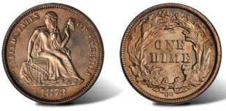 Stack’s Bowers to Auction Battle Born Collection of CC’s at ANA’s 2012 World’s Fair of Money 1873-CC Liberty Seated No Arrows Dime