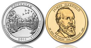 US Mint November Coin Production: Chickasaw Quarter Mintages Explode Chickasaw Quarter and Garfield Dollar Coin