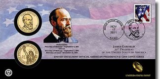 James Garfield Presidential $1 Dollar Coin Cover Available James Garfield Presidential Dollar Coin Cover