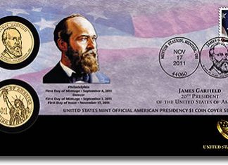 James Garfield Presidential $1 Dollar Coin Cover Available James Garfield Presidential Dollar Coin Cover