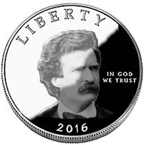 Mark Twain Image on Coin