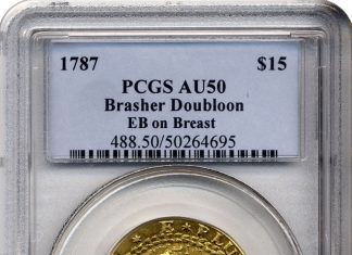 Top U.S. Rare Coins in PCGS Holders Unique 1787 Brasher Doubloon