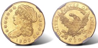 19th Century Coins Anchor February Heritage Long Beach Auction 1808 quarter eagle