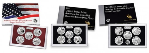 2010-2012 America the Beautiful Quarters Silver Proof Sets