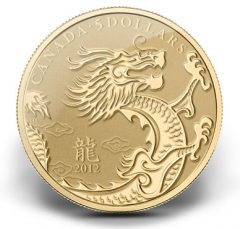 2012 YEAR OF THE DRAGON $5 GOLD COIN