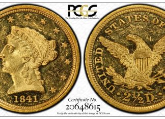 Circulation Strike 1841 Quarter Eagles from Philadelphia Mint Recognized by PCGS circualtion strike 1841 Quarter Eagle PCGS MS61