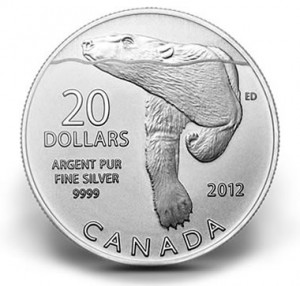 Canadian $20 Polar Bear Silver Coin
