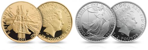 2012 Britannia Gold and Silver Proof Coins