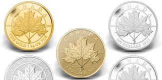 2012 Maple Leaf Forever Coins in Platinum, Gold and Silver 2012 Maple Leaf Forever Coins