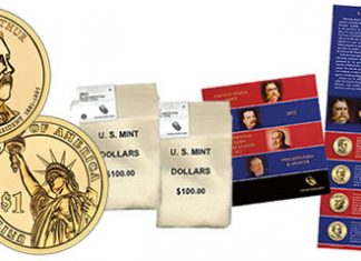 US Mint Ends April, Starts May with 2012 Presidential $1 Coin Products 2012 Presidential $1 Coin Bags and Uncirculated Coin Set