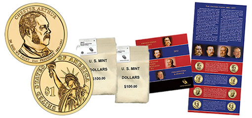 2012 Presidential $1 Coin Bags and Uncirculated Coin Set