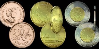 Canada Modernizes Coinage with Penny Elimination and New $1, $2 Coins Canadian 2012 Penny, 2012 $1 Coin and 2012 $2 Coin
