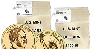Chester Arthur Presidential $1 Coins Available in Bags Chester Arthur Presidential $1 Coin Bags