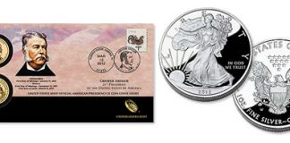 US Mint 2012 Proof Silver Eagle, Arthur $1 Coin Cover Releases in 2nd Week of April US Mint 2012 Proof Silver Eagle and Chester Arthur $1 Coin Cover