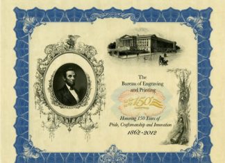 150th Anniversary Lincoln Intaglio Print Released by BEP 150th Anniversary Lincoln Intaglio Print