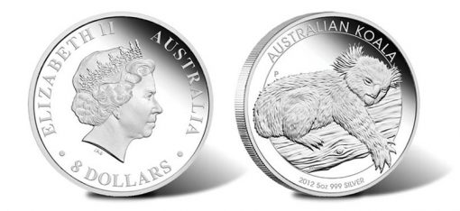 2012 Australian Koala 5 Oz Silver Proof Coin