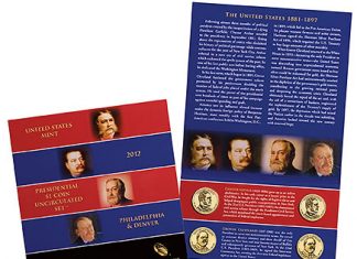 Annual 2012 Presidential $1 Coin Uncirculated Set Released 2012 Presidential $1 Coin Uncirculated Set