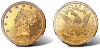 Heritage’s US Coin Auction Tops $12.6M at Long Beach 1887 $10 PR65 Cameo NGC