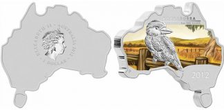 Australian Map Shaped Coin Series Begins with Kookaburra Australian Map Shaped Kookaburra Coin