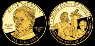 Eliza Johnson First Spouse Gold Coins Taken Off Sale Eliza Johnson First Spouse Gold Proof Coin