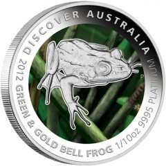 Green and Gold Bell Frog Platinum Proof Coin