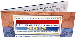 Making American History Coin & Currency Set Includes 2012-S Proof Silver Eagle, $5 Note Making American History Coin & Currency Set