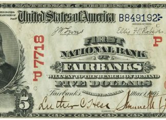 Former VP’s 1905 Fairbanks $5 Bill Could Fetch $200K-$300K 1905 Fairbanks $5 front PCGS Cur 63