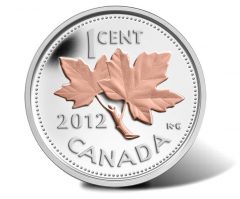 2012 Canadian Farewell to the Penny 1-2 oz Silver 1 Cent Coin