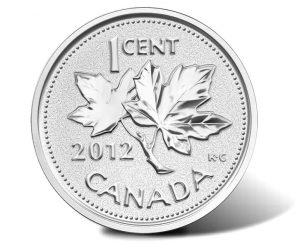 2012 Canadian Farewell to the Penny 5 oz Silver 1 Cent Coin