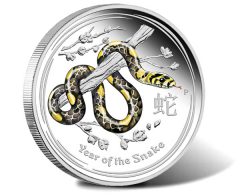 Australian 2013 Year of the Snake 1 oz Colored Proof Silver Coin
