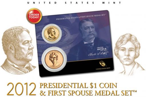 Chester Arthur Presidential $1 Coin and Alice Paul Medal Set