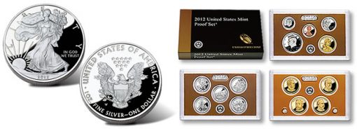 2012 Proof Silver Eagle and 2012 Proof Set
