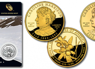 Denali Quarters Sets and Harrison Gold Coins Start December Denali Quarters Three-Coin Set and Caroline Harrison First Spouse Gold Coins