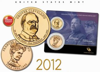 Cleveland Presidential $1 Coin & First Spouse Medal Set for First Term Grover Cleveland Presidential $1 Coin & First Spouse Medal Set - First Term