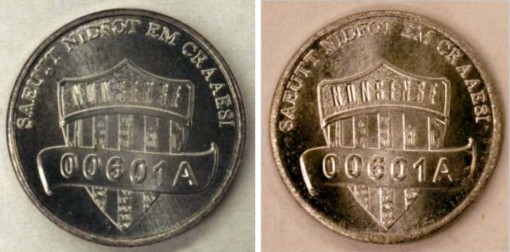One-Cent Coins of Aluminized Steel Struck at 50 tonnes