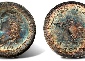Finest 1792 Silver Half Disme Anchors New York Americana Sale Superb Gem 1792 silver half disme