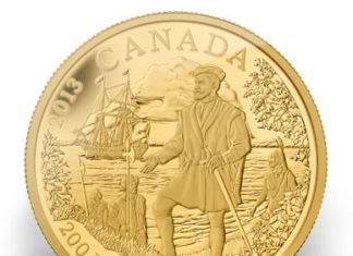 2013 Jacques Cartier Gold Coin Second in Canadian Great Explorers Series 2013 $200 Jacques Cartier Gold Coin