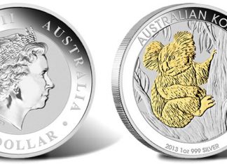 2013 Australian Koala Gilded Edition Silver Coin Available 2013 Australian Koala Gilded Edition Silver Coin