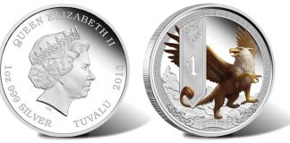 2013 Griffin Silver Proof Coin Begins Mythical Creatures Series 2013 Griffin Silver Proof Coin